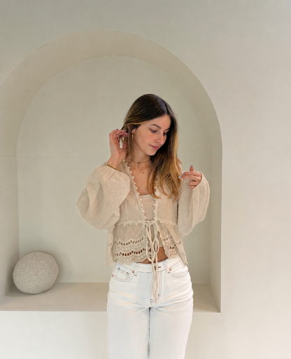 [22528-beige] Bluse Ariell