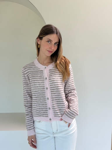 [19160-rosa] Strick Cardigan Soraya