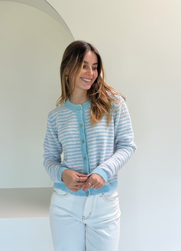 [19160-blau] Strick Cardigan Soraya