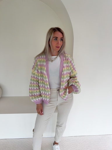 [3-359-pink] Strick Cardigan Amelia
